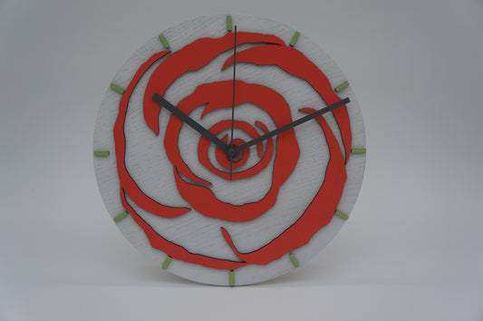 Rose Themed Wood Clock