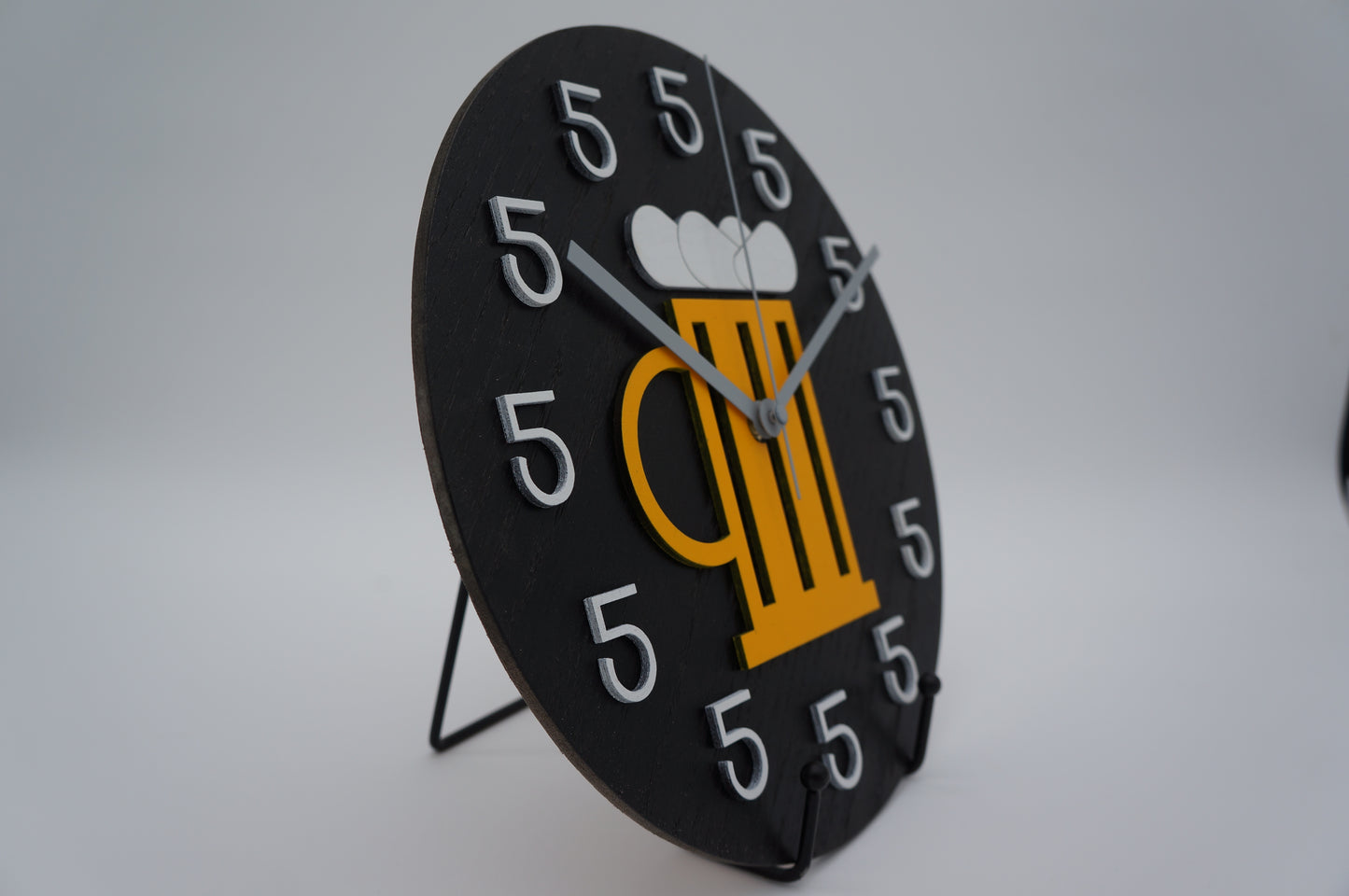 Beer Mug 5 O'clock Wood Clock