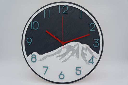 14" Mt. Rainier Wood Clock