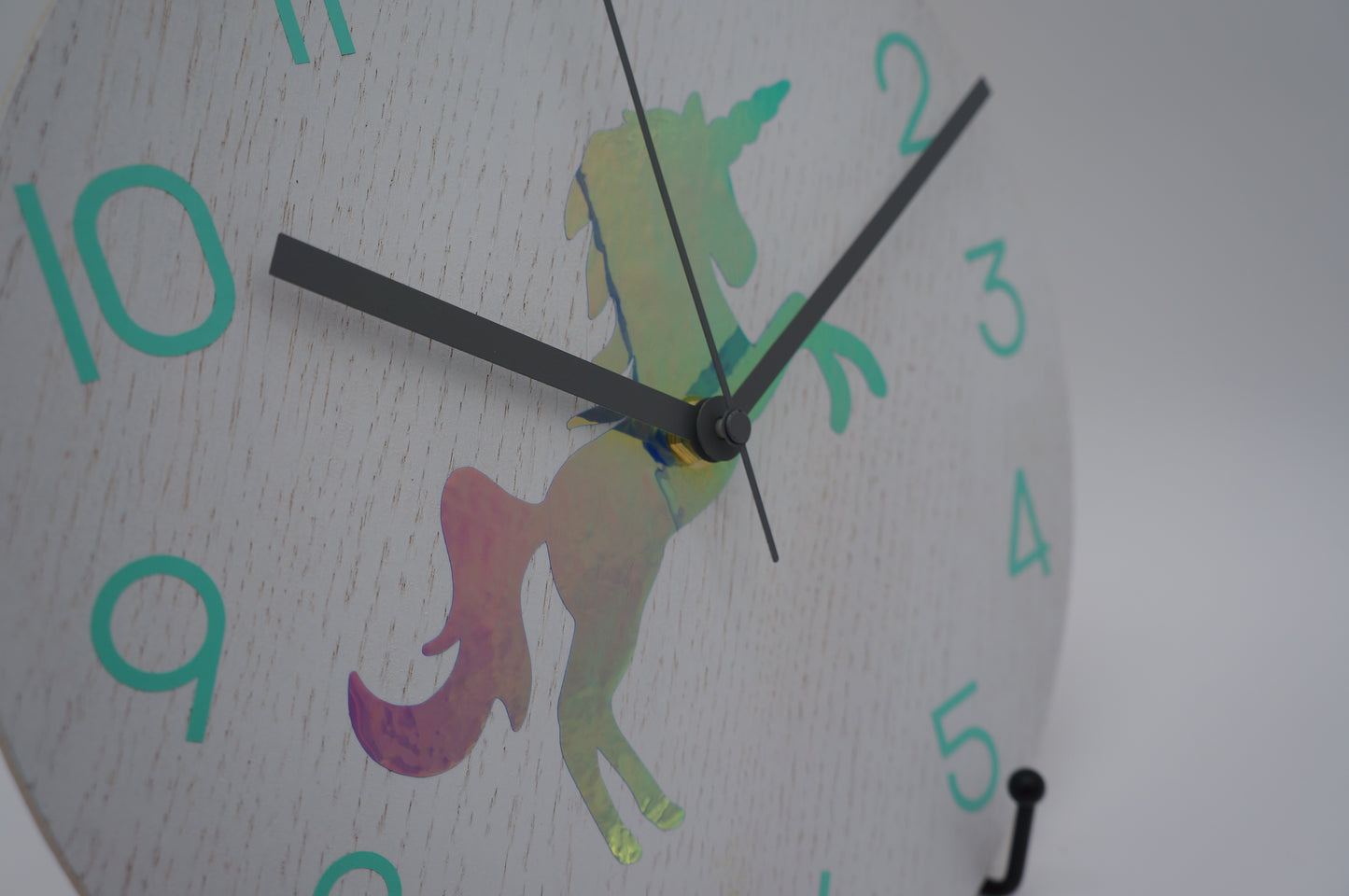 Unicorn Wood Clock with Holographic Detail